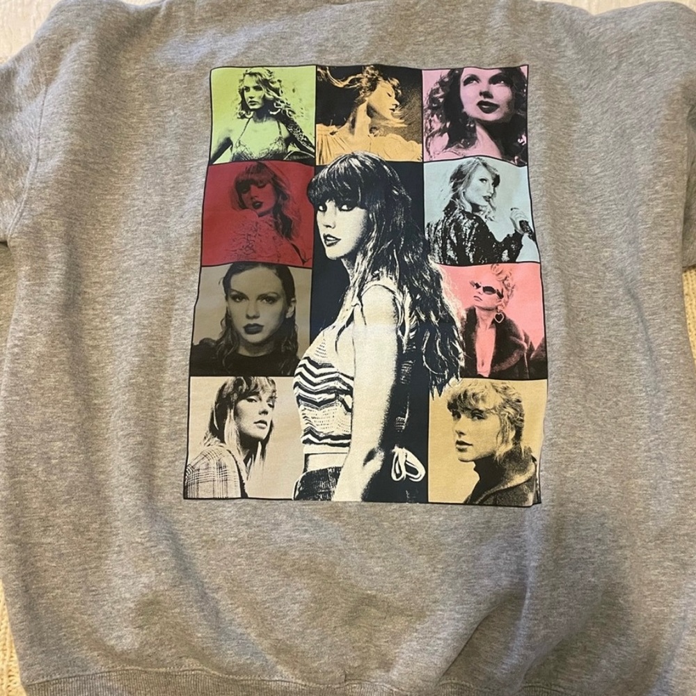 Eras Tour grey quarter zip